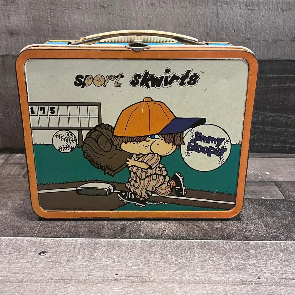 Vintage 1972 Sport Skwirts Metal Lunch Box Ohio Art Jimmy Blooper Frankie Fumble